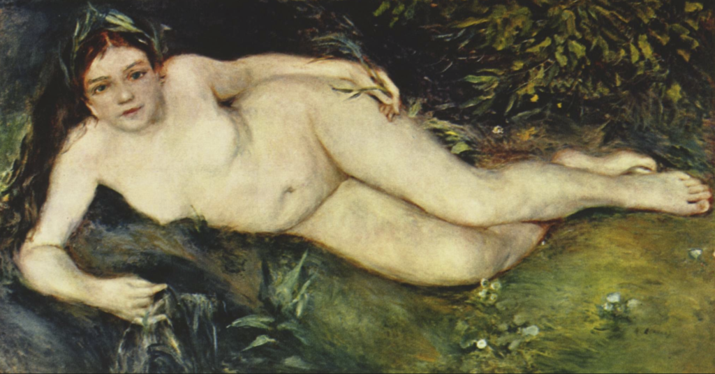 Pierre-Auguste Renoir. A nymph by a Stream, 1869-1870. The National Gallery, London.