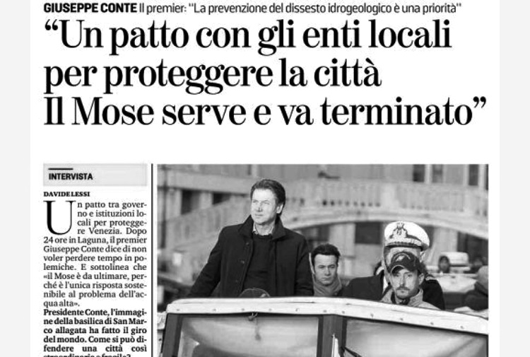 Premier Włoch Giuseppe Conte odwiedził w ostatnich dniach San Marco, wziął udział w spotkaniu operacyjnym, rozmawiał z kupcami i mieszkańcami. Kolejne nadzwyczajne spotkanie zostało zaplanowane na zbliżający się dzień 26 listopada.
