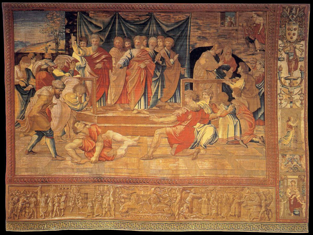 Śmierć Ananiasza – arras ze zbiorów Muzeów Watykańskich