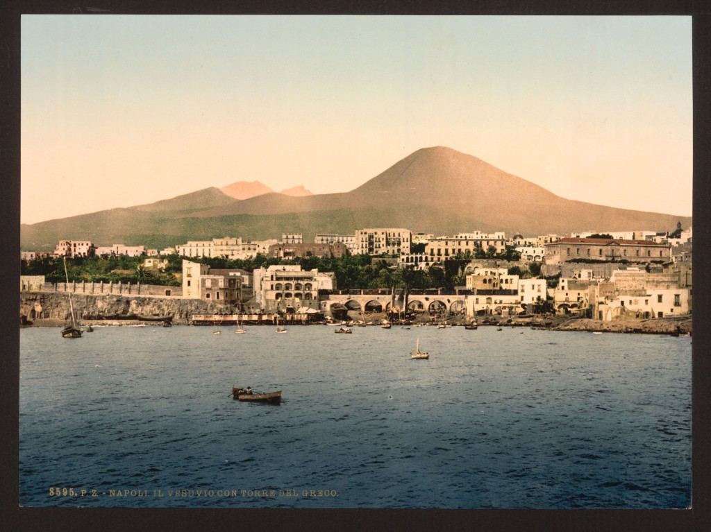 Wezuwiusz i miejscowość Torre del Greco, ok. 1890 roku