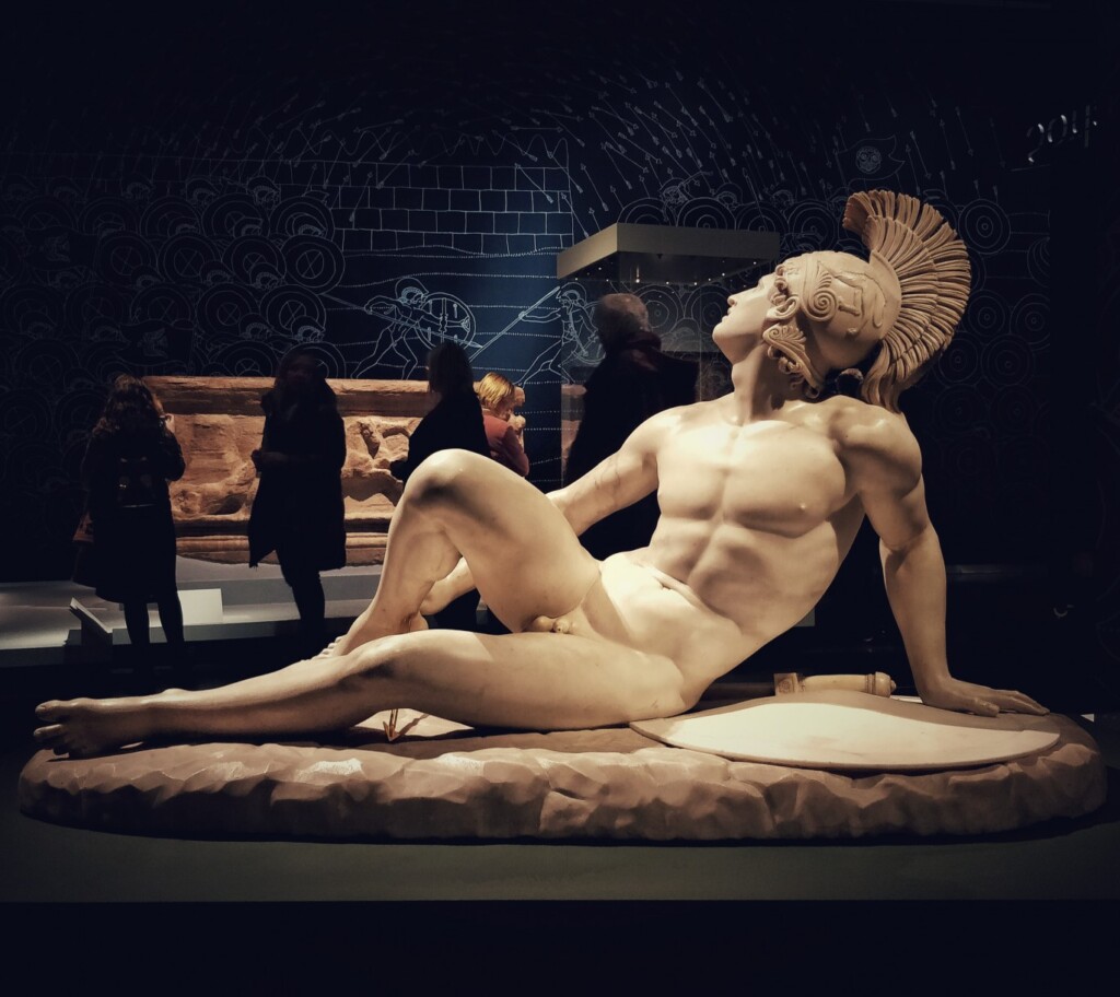 Marmurowy posąg przedstawiający rannego Achillesa (Filippo Albacini, 1825)