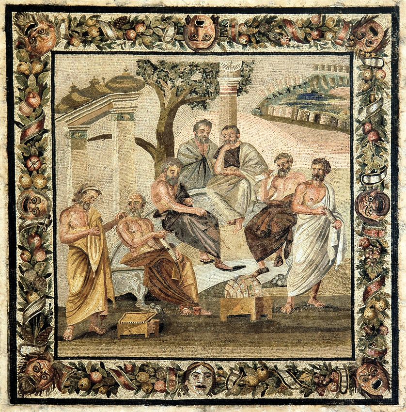 Pompejańska mozaika ukazująca Siedmiu Mędrców