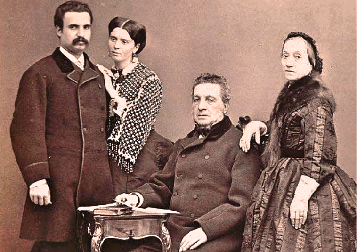 Rodzina Florio: Vincenzo Florio z żoną Giulią Portalupi, oraz jego syn, Ignazio Florio, z żoną Giovanną D’Ondes Trigona