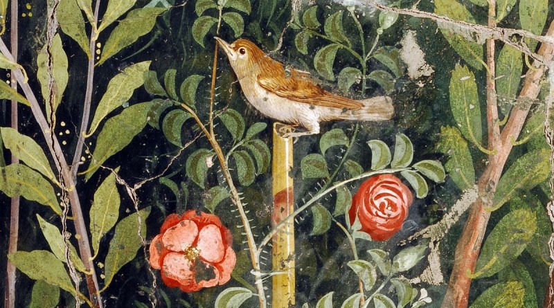 Pompejański fresk ukazujący róże