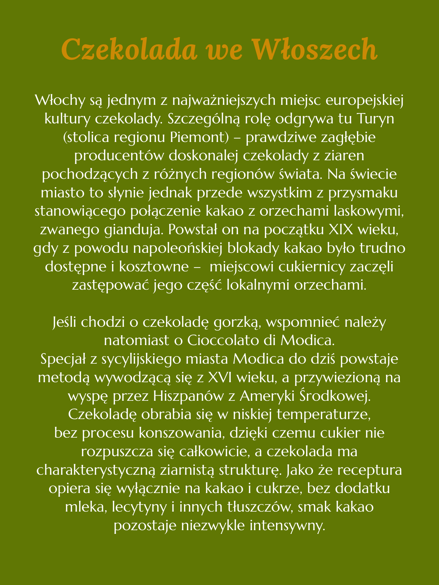 Trzecia część sagi o rodzinie Consonni. Popołudnia jak gorzka czekolada Sabiny Waszut
